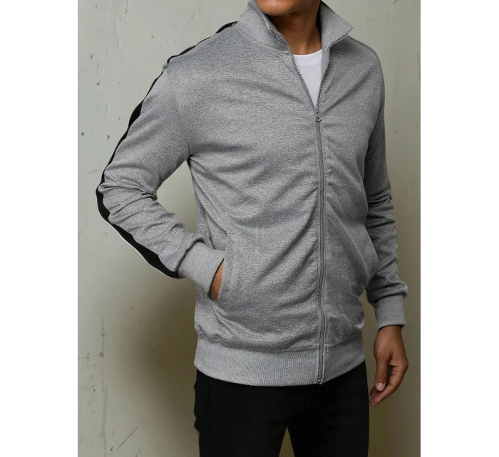 Pánská světle šedá mikina na zip FashionStreet BX5566