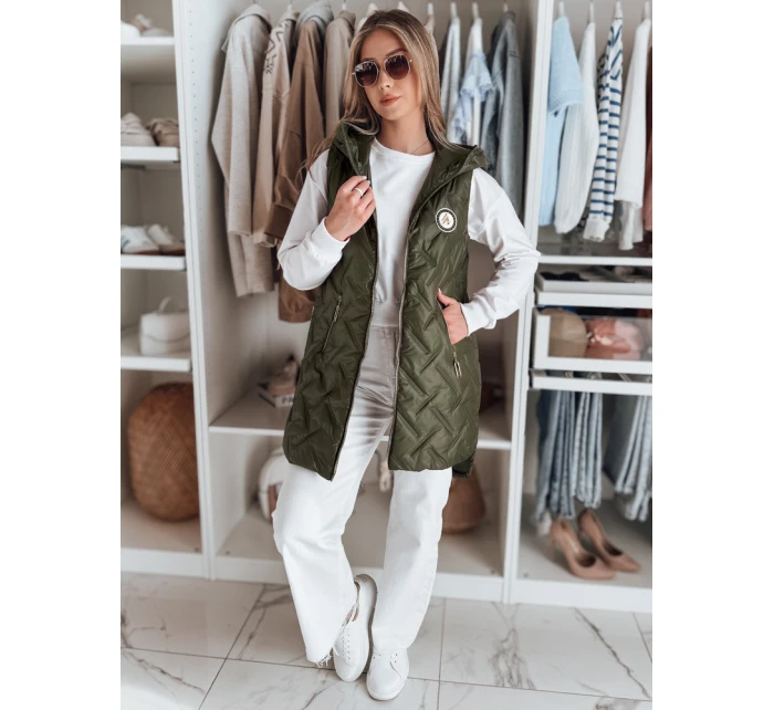 Dámská přechodná prošívaná vesta GRANDI zelená FashionStreet TY4827