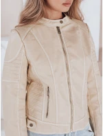 Dámská kožená bunda ROCKMISS beige FashionStreet TY5226