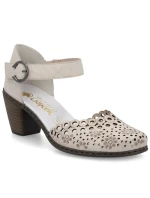 Skórzane damskie na beżowe model 22033933 - Rieker