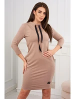 Šaty vázané u krku tmavě béžová