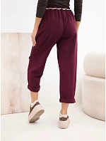 Kalhoty dámské z volné s vázáním model 22403079 - K-Fashion Kalhoty dámské z volné s vázáním model 22403079 - K-Fashion