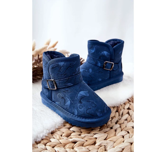 Dětské Kotníkové Boty Sněhule s Kožešinou Tmavě Modrá Kawai Dětské Kotníkové Boty Sněhule s Kožešinou Tmavě Modrá Kawai