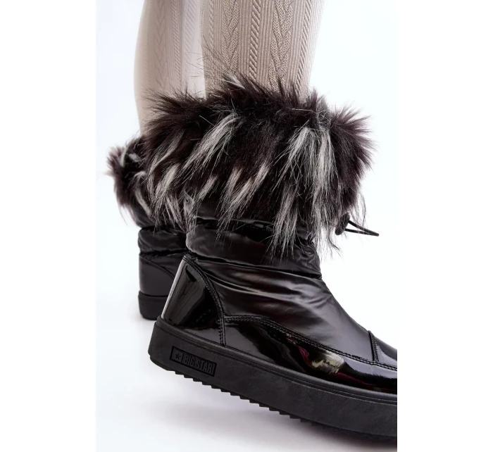 Dámské sněhule s kožešinou Black Big Star