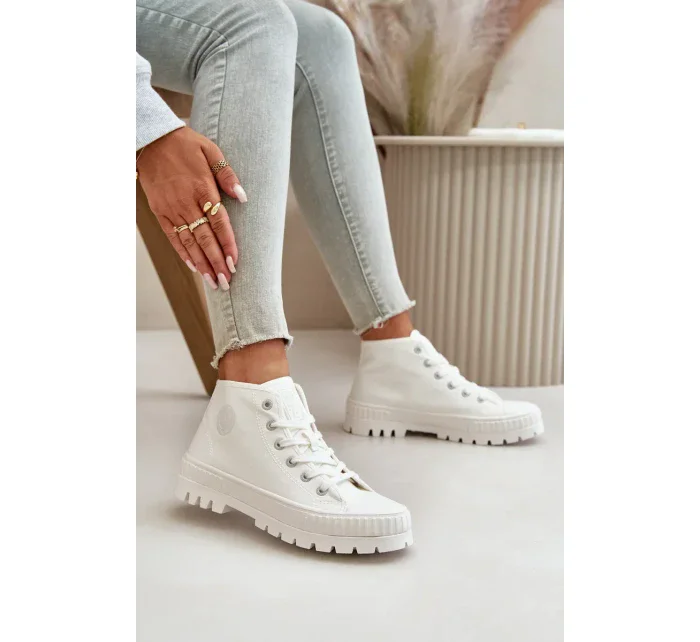 Dámské Tenisky S Kotníkovou Cholevkou Big Star Bílé Dámské Tenisky S Kotníkovou Cholevkou Big Star Bílé