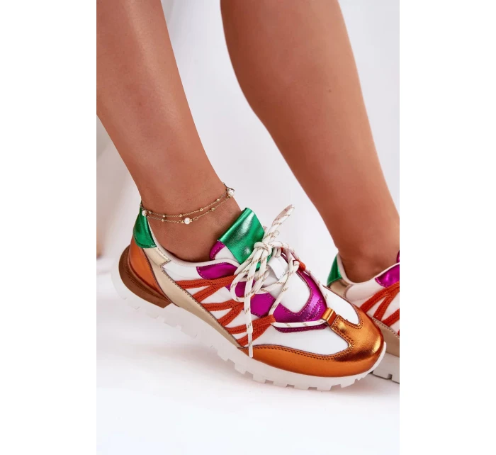 Dámské kožené polobotky sneakers Artiker – multikolor