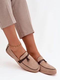 Dámské mokasíny (loafersy) z eko semiše Darwen – béžové