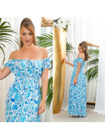 Sexy letní maxi šaty bez model 20116154 s ozdobnými knoflíky - Style fashion