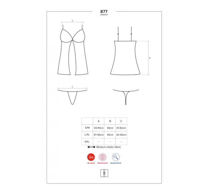 Smyslná košilka 877 - BAB - Obsessive Smyslná košilka 877 - BAB - Obsessive