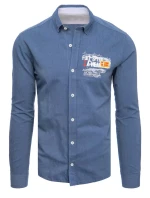 Pánská indigová košile FashionStreet DX2282 Pánská indigová košile FashionStreet DX2282