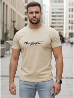 Tshirt męski bawełniany z nadrukiem The Boston beżowy model 22305497 - FashionStreet