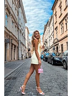 Dámské sandály na podpatku z imitace kůže růžové Palmer