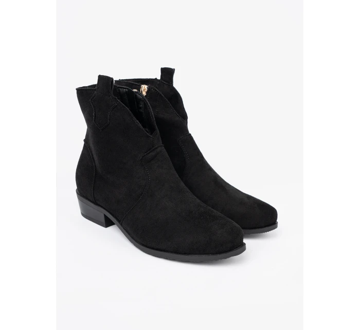 Jedinečné dámské černé  kotníčkové boty Obcas