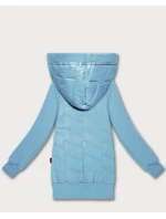Světle modrá dámská mikina z různých materiálů s kapucí Goodlookin (AMG-175)