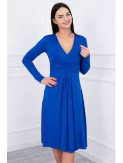 Šaty s linií poprsí v chrpově modré barvě