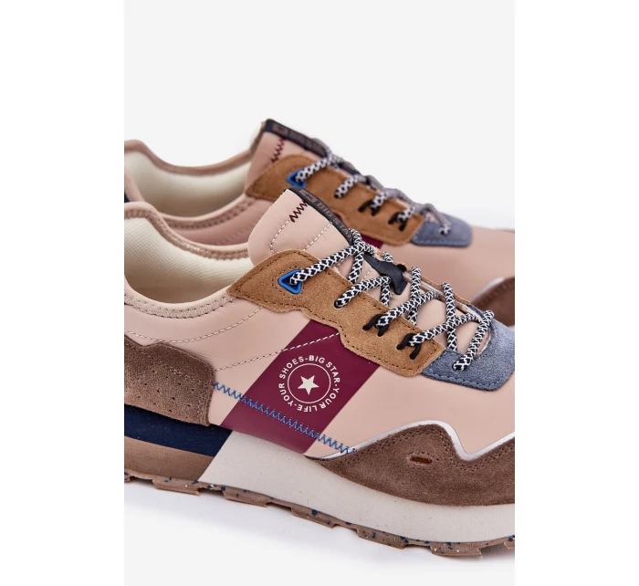 Semišové Pánské Tenisky Na Platformě Big Star RR174475 Hi-Poly System Béžové Semišové Pánské Tenisky Na Platformě Big Star RR174475 Hi-Poly System Béžové