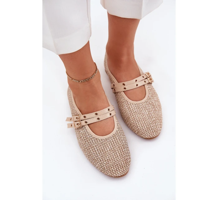 Baletky S Pletením A Pásky Béžové model 21699473 - Boto