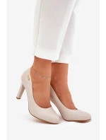 Dámské lodičky na podpatku světle béžové Sergio Leone Campbell Dámské lodičky na podpatku světle béžové Sergio Leone Campbell