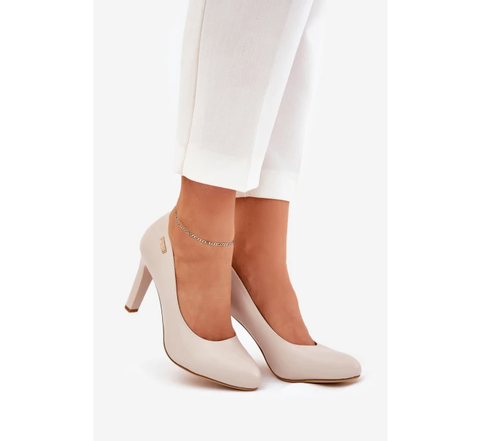 Dámské lodičky na podpatku světle béžové Sergio Leone Campbell Dámské lodičky na podpatku světle béžové Sergio Leone Campbell