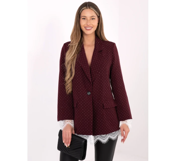 Marynarka IT MA bordowy model 21801849 - FPrice Marynarka IT MA bordowy model 21801849 - FPrice