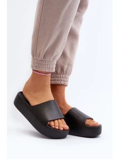 Dámské pantofle se silnou podrážkou černé Oreithano