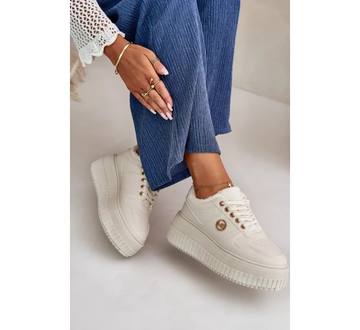 Tenisky Sportovní Boty Dámské Zateplené Na Masivní Podešvi Béžové Verissha Tenisky Sportovní Boty Dámské Zateplené Na Masivní Podešvi Béžové Verissha