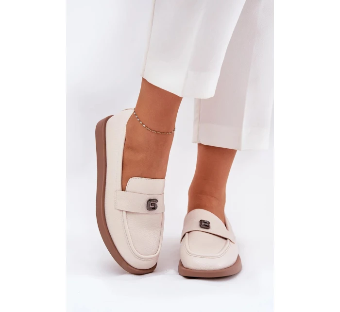Dámské elegantní mokasíny s dekorativním detailem Vinceza – béžové Dámské elegantní mokasíny s dekorativním detailem Vinceza – béžové
