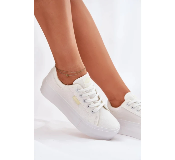 Dámské trampky na platformě Lee Cooper – bílé