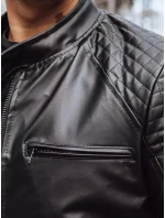 Pánská kožená bunda černá Dstreet TX4228