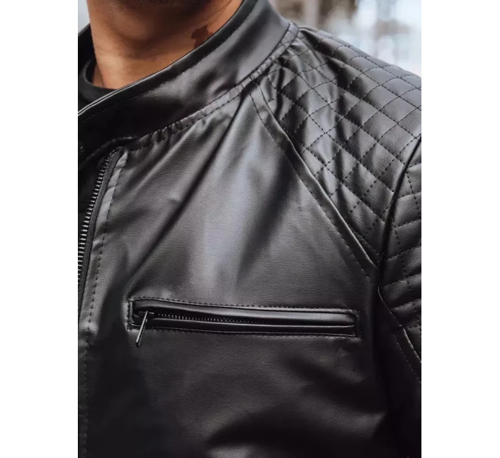 Pánská kožená bunda černá Dstreet TX4228