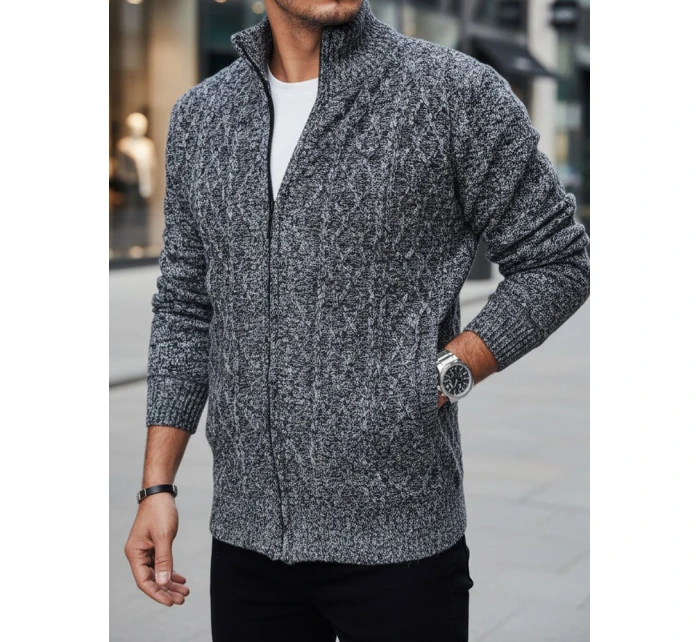 Pánský rozepínací šedý svetr FashionStreet WX2251z Pánský rozepínací šedý svetr FashionStreet WX2251z