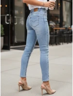 Dámské úzké džíny s vysokým pasem modré FashionStreet UY2866