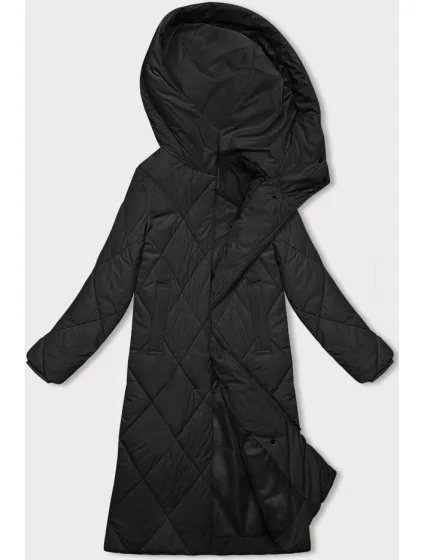 Černá dlouhá zimní bunda s kapucí model 21246731 - J.STYLE Černá dlouhá zimní bunda s kapucí model 21246731 - J.STYLE