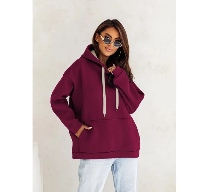 dámská klokaní mikina ve vínové bordó barvě model 21777408 - Moon