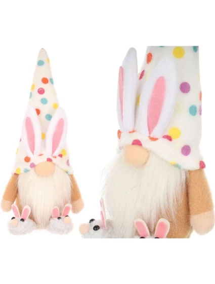 MEDVÍDEK GHOOM 25CM VE SNECH CHLAPEC JARNÍ DEKORACE