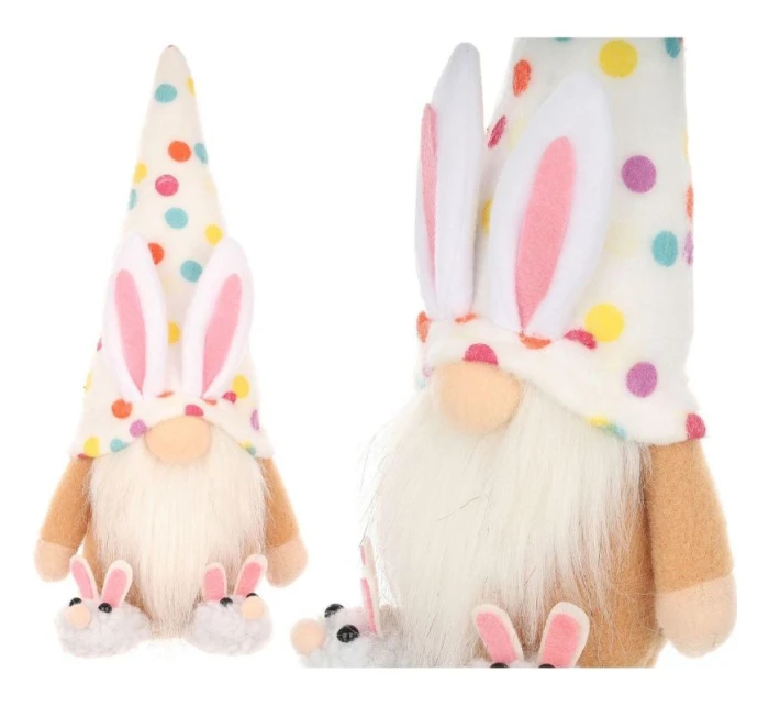 MEDVÍDEK GHOOM 25CM VE SNECH CHLAPEC JARNÍ DEKORACE