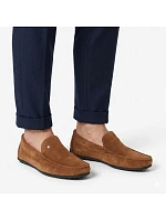 Pánské semišové kožené mokasíny polobotky camel Filippo MP923