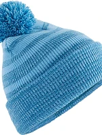 Beechfield B 476 Pletená čepice s bambulí "Team Stripe" 53.0476 sky blue
