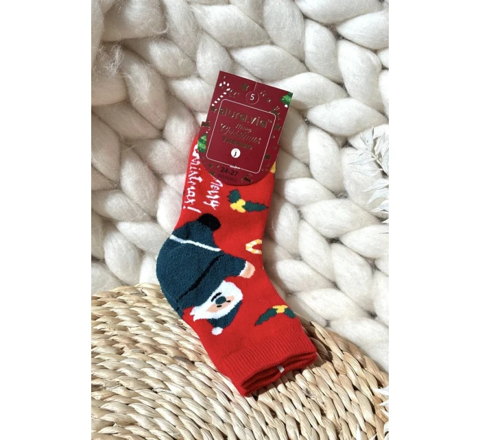 Dětské Vánoční Bavlněné Ponožky S model 21667947 Červené - Aura.via