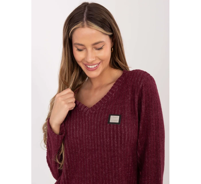 Sweter RV SW model 21782393 bordowy - FPrice