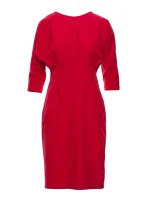 S242 Šaty s netopýřími rukávy - červené
