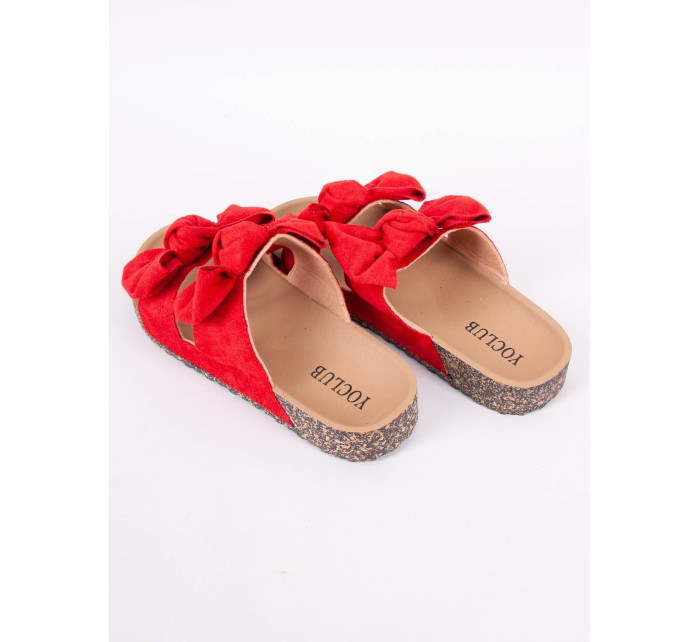 Yoclub Dámské sandály Slide OKL-0079K-3200 Červená barva