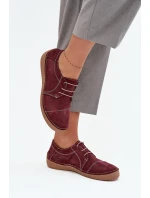 Dámské kožené polobotky s prošitím Artiker – bordó