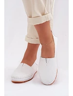 Kožené dámské polobotky LR61-7051 bílé - S.Barski