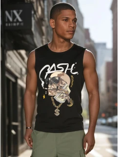 Pánské tričko bez rukávů černé FashionStreet RX5653