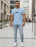 Pánské tričko s klasickým potiskem streetwear modré FashionStreet NX5122R Pánské tričko s klasickým potiskem streetwear modré FashionStreet NX5122R