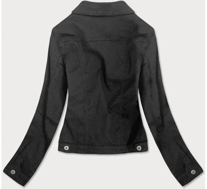 Jednoduchá černá dámská džínová bunda s kapsami (SA40) Jednoduchá černá dámská džínová bunda s kapsami (SA40)