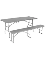 CATERINGOVÁ LAVICE SKLÁDACÍ 183X28X43CM ŠEDÁ