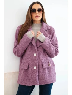 Dámská bunda z měkkého model 21908669 s límcem fialová - K-Fashion