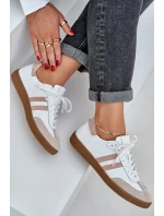 model 21684277 Kožené Nízké Sneakersy Dámské Béžové - Zazoo